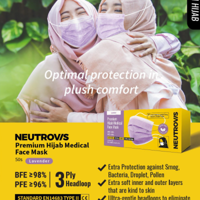 NEUTROVIS Headloop Face Mask 50pcs-Lavender