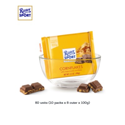 RITTER SPORT Corn Crisp 100g (80 Units Per Carton)