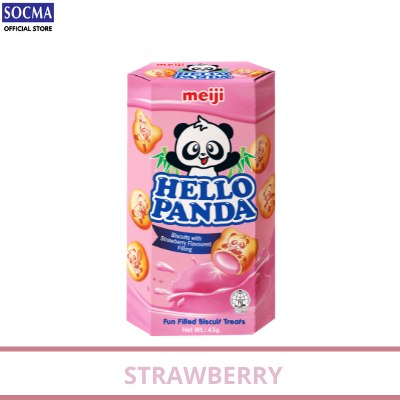 MEIJI HELLO PANDA STRAWBERYY 8X10X43G (80 Units Per Carton)