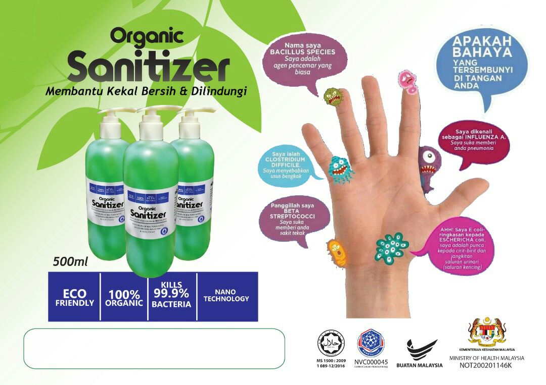 A1- HAND SANITIZER BIO ORGANIC - HIJRAORGA 500ML