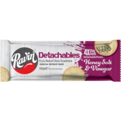 Ravin Detachables Honey Salt and Vinegar Rice Cracker 100g