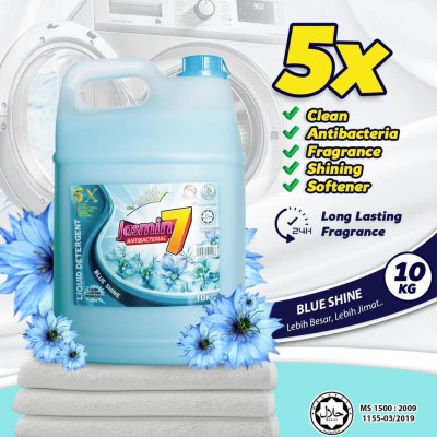 JASMIN 7 LIQUID DETERGENT 5IN1 10L - BLUE SHINE 1X5