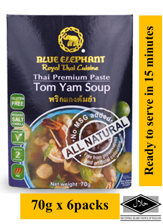 BLUE ELEPHANT TOM YAM SOUP PASTE 70G X 6