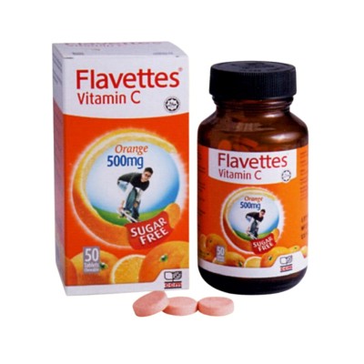 FLAVETTES SUGAR FREE VITAMIN C 500 MG