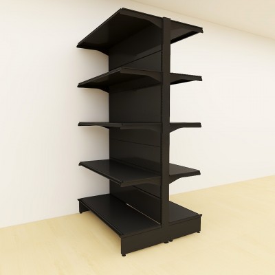 Premium Retail Display Shelves Island Unit 2100 H x 1200L x 930 D (Black)