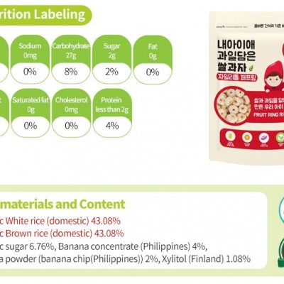 NAEIAE KOREA Xylitol Fruit Ring Snack (10 months+) 30g - Banana