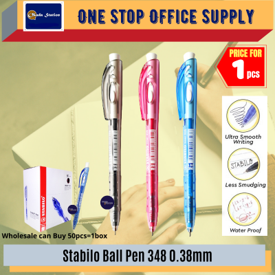 Stabilo 348 Ball Pen 0.38mm - ( Red )