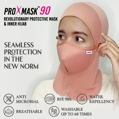 PROXMASK 90 Antimicrobial Reusable Face Mask With Inner Hijab - One Size