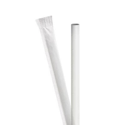 Hagen's 6mm Individually Wrapped White Paper Straw (carton x 10,000pcs)