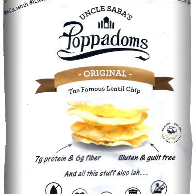 UNCLESABA'SPOPPADOMS - 50G ORIGINAL (30 Units Per Carton)