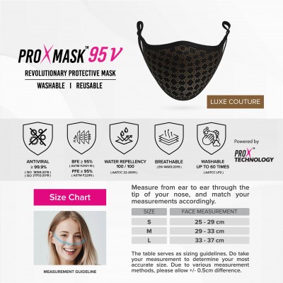 PROXMASK 95V Antiviral Reusable Face Mask - Sublimation Design - M Size