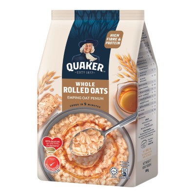 QUAKER WHOLE ROLLED OATS 800G x 12