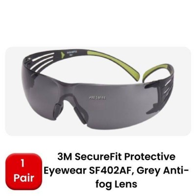 3M SECUREFIT SF402AF PROTECTIVE EYEWEAR - ANTI FOG GRAY LENS