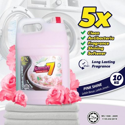 JASMIN 7 LIQUID DETERGENT 5IN1 10L - PINK SHINE 1X5