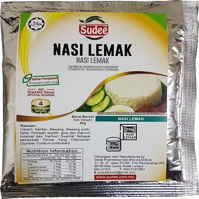 Sudee Nasi Lemak Spice Premixes 50g (80 Units Per Carton)