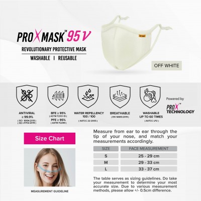 PROXMASK 95V Antiviral Reusable Face Mask - Solid Color - M Size