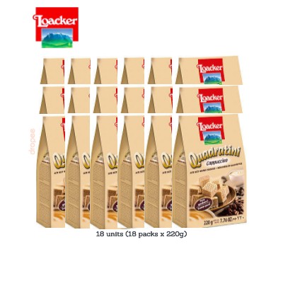 LOACKER Quadratini Cappuccino 220g (18 Units Per Carton)