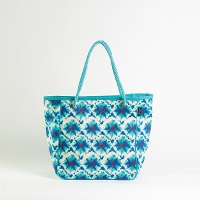 # AB 14 - TOSSA Fashion Jute Bag - light blue/black (500 gm. Per Unit)