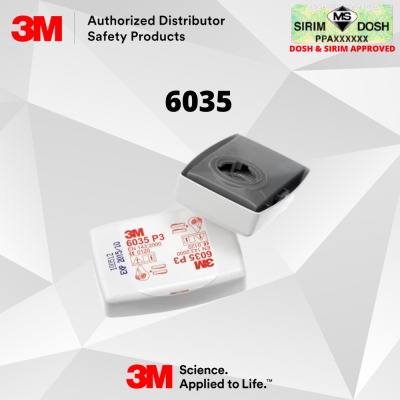 3M Particulate Filter 6035 P3 R, Sirim and Dosh Approved. (2pcs per pack)