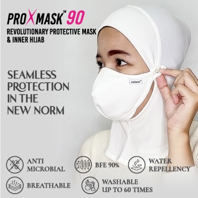 PROXMASK 90 Antimicrobial Reusable Face Mask With Inner Hijab - One Size