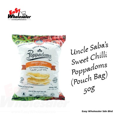 POPPADOMS - SWEET CHILLI 50G - Pouch Bag