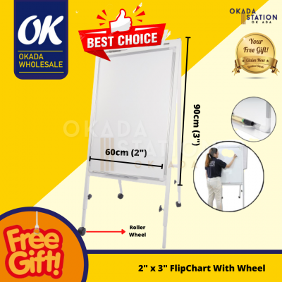 Flipchart with Wheel - Whitebroad ( 3" x 4" )