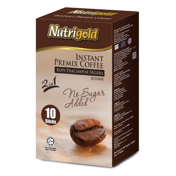 2in1 Premix Coffee No Added Sugar 10s Box  (Unit) (150g Per Unit)