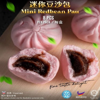 Mini Red Bean Pau  x 8 pcs-HALAL & HEALTHY HANDMADE DIMSUM