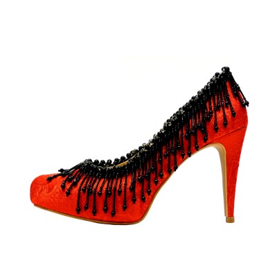 WINNIE X LADIES HEEL SHOE CUSTOM MADE (WX025-RED)