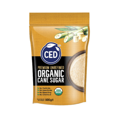 CED ORGANIC BROWN CANE SUGAR 500g