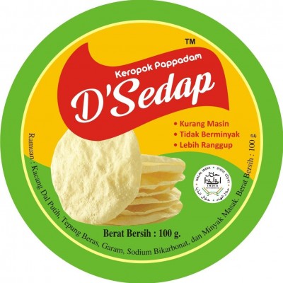 D'sedap Papadam -D'SEDAP Papadam 100g x 10 x 20 (100g)