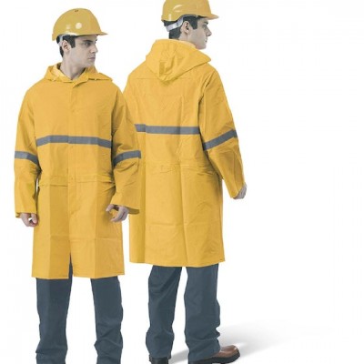 Heavy Duty Visibility Raincoat with High Reflective Strip