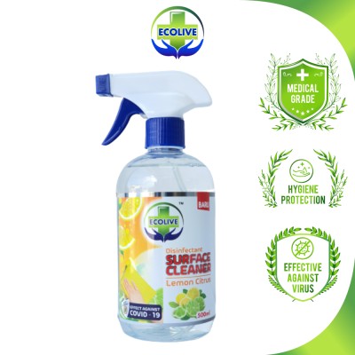 ECOLIVE DISINFECTANT SURFACE CLEANER (LEMON CITRUS) 1 X 24 BTL (500 ML EACH)