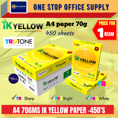 IK YELLOW A4 PAPER 450'S - 70GMS