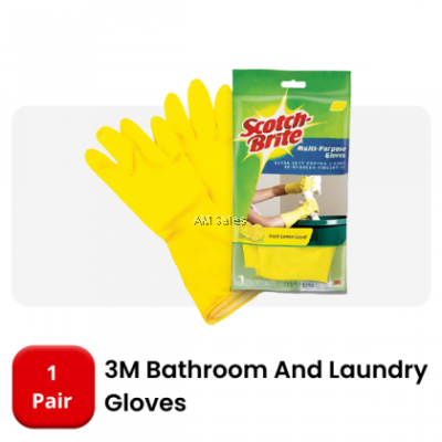 3M SCOTCH-BRITE LATEX BATHROOM & LAUNDRY GLOVE (M)