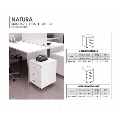 AMBER OFFICE Mobile Pedestal 2D1F (free delivery KV)