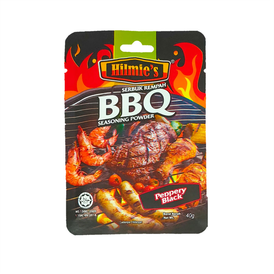 Serbuk Rempah bbq HILMIE'S (Peppery Black - 40g) (48 Units Per Carton)