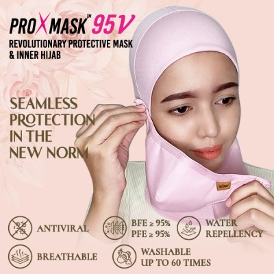 PROXMASK 95V Antiviral Reusable Face Mask With Inner Hijab - One Size