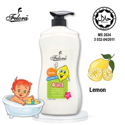 Junior Shower Kids Head to Toe 4 in 1 750ml Felora