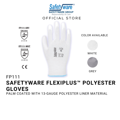 SAFETYWARE FLEXIPLUS POLYESTER GLOVES Sarung Tangan Kerja 1 Pair [7|8|9|10]