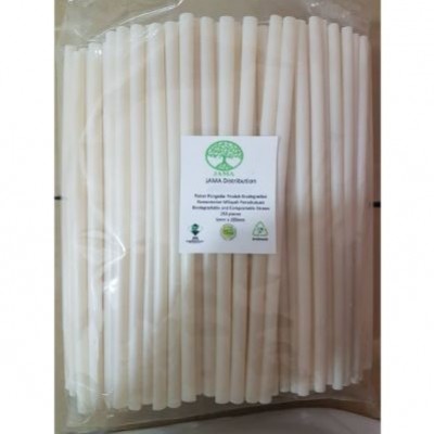 Biodegradable and Compostable Straw 6mm x 210mm (250 Units Per Outer)