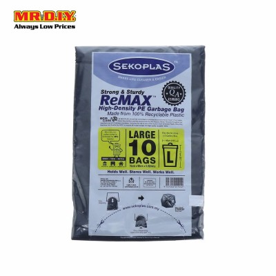 SEKOPLAS ReMAX HDPE Garbage Bag L Size (10pcs)