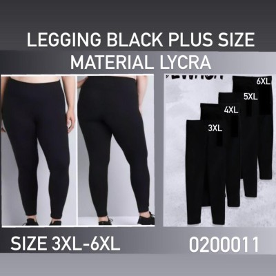 Wholesale Legging - Plus Size Black Legging Material Lycra Elastic 0200011