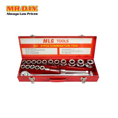 SOCKET WRENCH 3 4IN SET 21PCS 6210