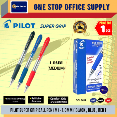 Pilot Super Grip Ball Pen - 1.0mm ( Red Colour )