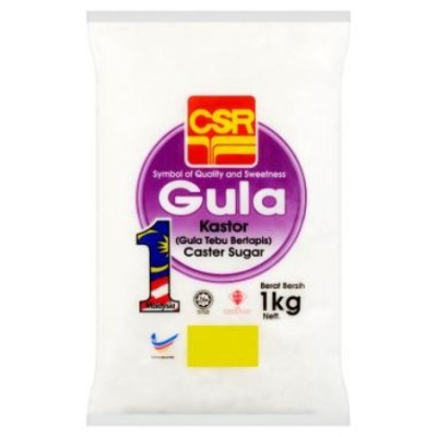 CSR Caster Sugar 1kg x 12 [KLANG VALLEY ONLY]