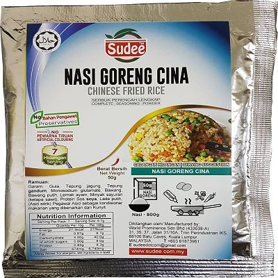 Sudee Nasi Goreng Cina Spice Premixes 50g (80 Units Per Carton)