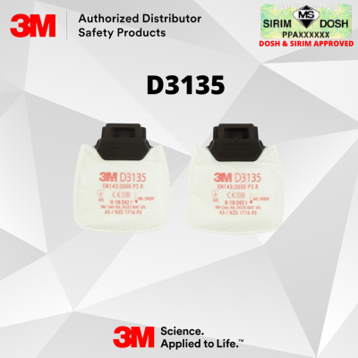 3M Secure Click Particulate Filter D3135, P3 R, Sirim and Dosh Approved. (2pcs per pack)