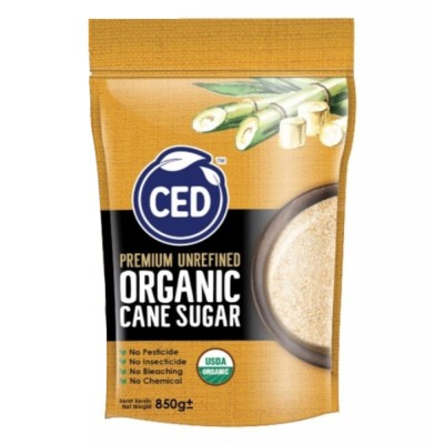 CED ORGANIC BROWN CANE SUGAR 850g