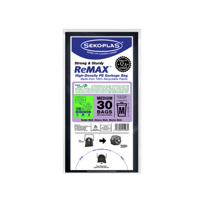 Sekoplas ReMAX HDPE Garbage Bags - M (30 Pcs x 80 Packets)